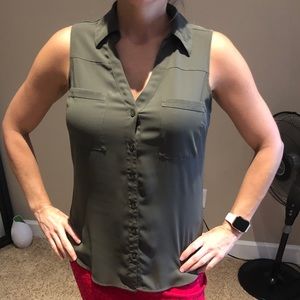 Sleeveless portofino olive green